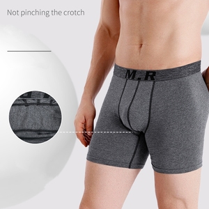 Biancheria intima da uomo in cotone personalizzato da uomo lunghe gambe antiusura comode scarpe sportive a quattro angoli <span class=keywords><strong>boxer</strong></span> a <span class=keywords><strong>gamba</strong></span> <span class=keywords><strong>lunga</strong></span> da uomo - Product Image 2