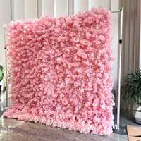 Roze bloemenwand bruiloft achtergrond decoratie feestdecoratie stof bloemenpaneel kunstmatige zijden bloesem bloemenwand