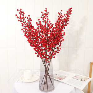 เบอร์รี่ประดิษฐ์ตกแต่งคริสต์มาสเบอร์รี่มหัศจรรย์สีแดงจัดดอกไม้นำโชคสำหรับตกแต่งปีใหม่ - Product Image 2