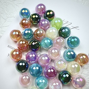 Cuentas acrílicas de arena de río y Estrella, Agujero recto Chapado en Color, cuentas redondas DIY para fabricación de joyas, llavero, bolsa, accesorios de dijes - Product Image 4