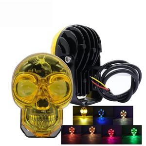 Faros Delanteros LED con Diseño de Calavera, Luces Antiniebla para Motocicleta, Color RGB, Resistentes al Agua IP67, 2 Lentes, Garantía de 2 Años - Product Image 2