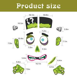 Kit d'aimants de réfrigérateur en polyrésine personnalisés pour Halloween, araignée, sorcière, citrouille maléfique, visage de monstre vert, décoration magnétique de porte de garage, logo - Product Image 4