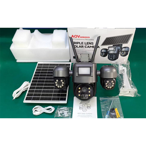 Cámara de Seguridad Solar 4G de Triple Lente, Grabación AOV 24/7, Cámara CCTV Inalámbrica PTZ para Exteriores de 6MP con Luz de Advertencia Roja y Azul, UBox - Product Image 2