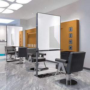 Miroir LED rectangulaire mural moderne avec cadre en métal, tactile intelligent, pour salon de coiffure, miroir décoratif - Product Image 4