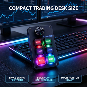 Mini Teclado TISHRIC para Trading de Acciones, Tipo-C, 6 Teclas, 1 Perilla, Macros Personalizables, RGB, para Trading Rápido de Fondos en PC y Laptop - Product Image 4