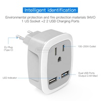 Adaptateur de voyage 250V US vers UK avec prise et 3 ports USB, courant nominal 13A, protection de sécurité, prise simple OEM