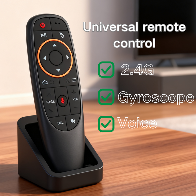 2.4G Air Mouse with Voice Input 6-Axis Gyroscope Motion Sensing IR Learning Power Key for Smart TV/PC/Android TV Box/HTPC