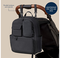 Sac à dos pour couches, 17 poches, grand sac à couches pour bébé avec porte-bouteilles isothermes, matelas à langer et sangles pour poussette