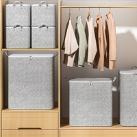 Sac de rangement pour vêtements et couettes de style japonais en tissu non tissé, en forme de cube, grande capacité, sac de déménagement pour chambre à coucher