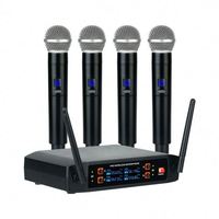 Microphone Sans Fil Demao RTS de Haute Qualité 4 en 1 Système de Micro Sans Fil Micro à Main pour Karaoké et Discours