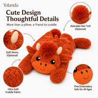 Adorable Peluche Poids Lesté Vache Rouge Réaliste 2026 Nouvelle Collection Personnalisée pour Enfants – Compagnon Apaisant et Jouet de Compagnie