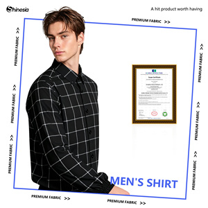 Chemises pour hommes élégantes, anti-rides, écologiques, à carreaux, tailles XS-5XL, avec logo personnalisé, en flanelle. - Product Image 3