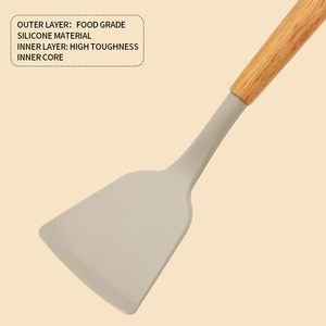 Juego <span class=keywords><strong>de</strong></span> 12 <span class=keywords><strong>utensilios</strong></span> <span class=keywords><strong>de</strong></span> <span class=keywords><strong>cocina</strong></span> <span class=keywords><strong>de</strong></span> <span class=keywords><strong>silicona</strong></span> con mango <span class=keywords><strong>de</strong></span> madera y cubo <span class=keywords><strong>de</strong></span> almacenamiento, resistentes al calor, duraderos y fáciles <span class=keywords><strong>de</strong></span> limpiar - Product Image 3