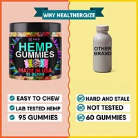 Gummies au chanvre en marque privée OEM, haute puissance, extrait d'huile de chanvre naturel, gomme, idéal pour la paix et la relaxation, saveur de fruits naturels