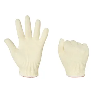 Gloves Factory Manufacturer Supply Light Cheap Knitted Gloves Yellow Cotton Yarn Polyester String Work Safety Gloves