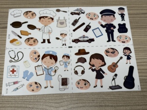 Cute cartoon DIY face <b>stickers</b> with a career theme – die-cut <b>stickers</b> for children’s crafts - Product Image 1