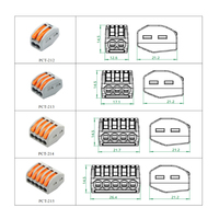 Connecteur de bornier électrique en nylon PA66, 2 voies, levier poussoir, contact en cuivre suspendu librement 2,5 mm, 400 V 32 A, adaptateur pour lampe LED