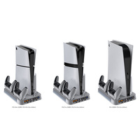 Base de refroidissement universelle EParthub pour PS5/Slim/Pro avec double station d'accueil pour manettes, support pour disques et crochet pour casque