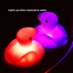 Hot Sale Summer Baby <b>Bathing</b> Flamingo Flashing Touch Sensing Luminous Floating Toy with Plastic Material for 0-24 Months - Product Image 2