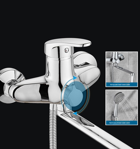 Wall Mounted Chrome <strong>Plate</strong> Brass <strong>Shower</strong> Faucet Set Long Neck Mixer Tap with Hand Held <strong>Shower</strong> Ceramic Valve Core for Bathroom - Product Image 4