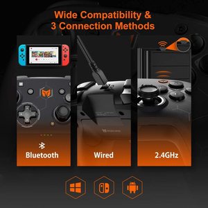 Controlador de juego inalámbrico para teléfono móvil, dispositivo con doble modo BT/alámbrico, con giroscopio de seis ejes y 16 teclas - Product Image 2