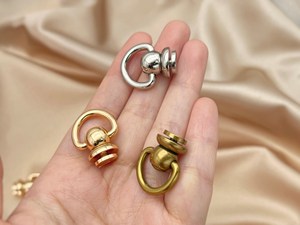 Vis Chicago en laiton avec anneaux, rivets à vis avec anneau en D pivotant, connecteur de chaîne de sac, vendu par lot ou à l'unité - Product Image 5