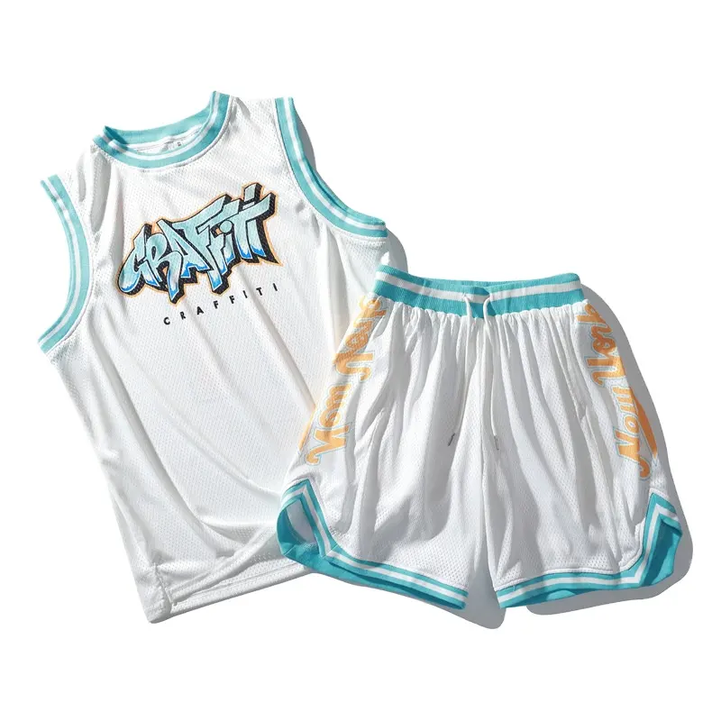 OEM Low MOQ Sublimation Mesh Männer Basketball tragen Trikot Westen und Shorts benutzer definierte Logo Basketball Trikot Set Basketball Uniform