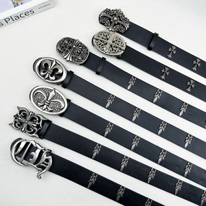 Cinturón de Cuero para Hombre al por Mayor, Estilo Retro, Personalizado, Colorido, Juvenil, con Hebilla de Aleación Clásica de Cruz Antigua y Estrella - Product Image 2