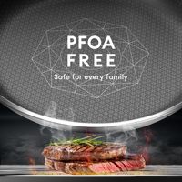 Poêle à frire antiadhésive en acier inoxydable triple couche, batterie de cuisine saine, non toxique, compatible lave-vaisselle, four et induction