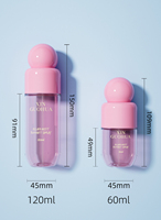 Lot de deux flacons pulvérisateurs vides en plastique de 60 ml et 120 ml, à brume fine, portables, format voyage, pour emballage cosmétique et soins de la peau