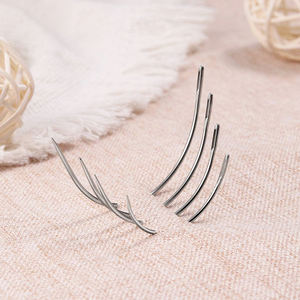 4個C型織り裁縫針室内装飾カーペット革キャンバス修理湾曲ピン手縫い針 - Product Image 4