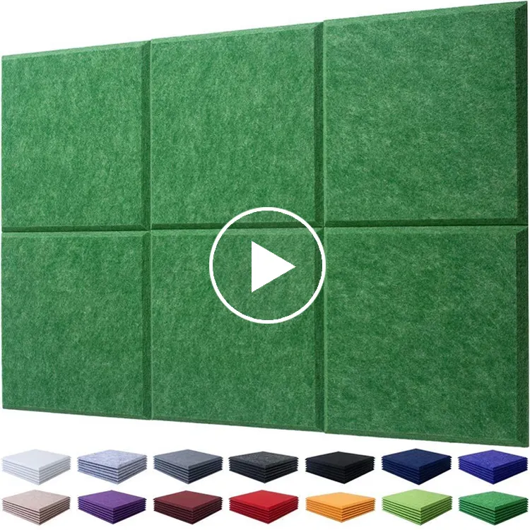 Più Colori Smussato Bordo Pannelli In Poliestere A Prova di Suono Acustico Absorber Imbottitura Trattamento Acustico Pannelli