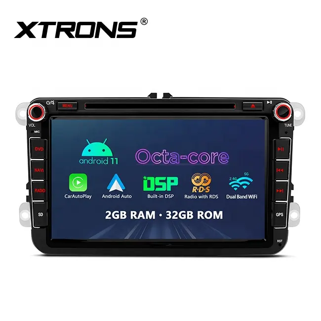 XTRONS 8 inch auto estereos android 12 car dvd player for SKODA Fabia Octavia Superb with 1280*720 IPS touch screen
