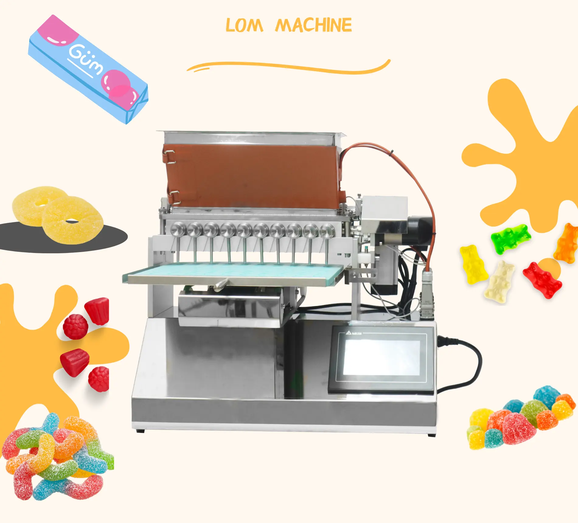 LOM Wholesale gummy candy manufacturers gummy candy sweets candies depositor making machine