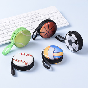 Atacado Crianças Portable Earphone Key Storage Bag Mini Carteira Com Sport Soccer Ball Impressão Zipper Coin Purse - Product Image 2