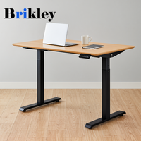 Escritorio Eléctrico Inteligente Moderno Brikley para Hogar/Oficina, Mesa con Altura Ajustable, Superficie HPL, Cajón, Puertos USB, Cargador Inalámbrico, Escritorio con Dispensador de Agua