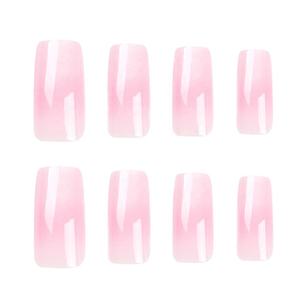 24 <span class=keywords><strong>Uñas</strong></span> Postizas Acrílicas para Mujer, Diseño Simple, Mediano Largo, Cuadradas, <span class=keywords><strong>Degradado</strong></span> en <span class=keywords><strong>Rosa</strong></span> Nude <span class=keywords><strong>y</strong></span> <span class=keywords><strong>Blanco</strong></span> - Product Image 3