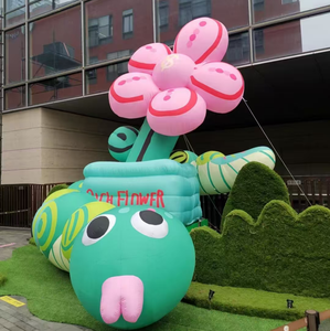 Xây dựng ngoài trời trang trí thường vụ hình dạng kích thước khác nhau đầy màu sắc hoa quảng cáo inflatables - Product Image 4