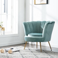 Offres Spéciales causeuse en velours rose rembourrée au design de luxe royal pour le salon