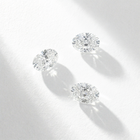 Diamant ovale cultivé en laboratoire, certifié IGI, clarté E VVS1, blanc, pierre brute pour la fabrication de bijoux