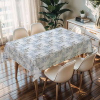 Nappe de table en PVC RNPT avec motif floral, lavable, rectangulaire, pour la décoration de la maison