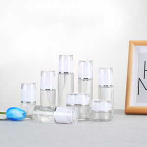 Good Quality Frosted Cosmetic Containers Suit Eye Cream Jar Liquid Lotion Oil Pump Glass Bottle