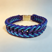 Collier tressé pour chien en paracorde vert néon, noir et or, avec anneau en D noir pour chiens de petite, moyenne et grande taille