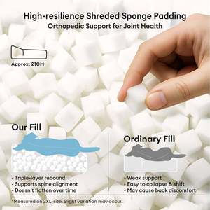 Dog Bed Rectangle <b>Large</b> Size Sponge Filled Removable Washable Pet <b>Mat</b> For Dog Four Seasons Use - Product Image 5
