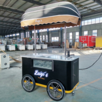 Gerobak Es Krim Kolice/Kios Es Krim Mobile/Mobil Es Krim Gelato Gerobak Makanan Ringan Freezer