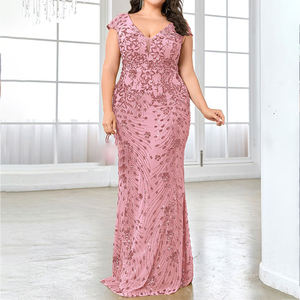 Lüks Kadın Kolsuz Pul Payetli Abiye Şık Esnek Balo Elbisesi - Beden 4XL Yazlık Polyester Doğal Kulüp Elbisesi - Product Image 6