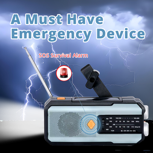 緊急セルフパワーハンドクランク3バンドデジタルスピーカーラジオAM FM WBラジオソーラーパネル充電器家庭用スマートフォン充電器 - Product Image 3