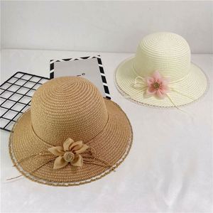 Chapeau de paille à fleurs en dentelle pour femme, grand bord, chapeau de plage et de bord de mer, chapeau de soleil, en gros, en stock - Product Image 2