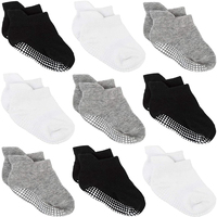 JR-058 Top Quality Cotton Non-slip Grip Sock Breathable Solid Color Toddler Ankle Baby Socks Unisex