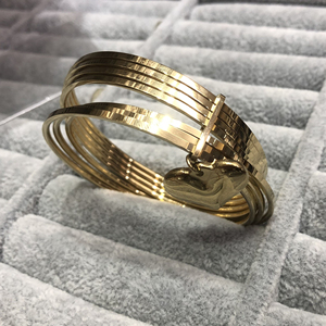 BMZ-pulsera de primera calidad para mujer, brazalete de oro inoxidable, el mejor pulido, calidad superior, 7 piezas, 2022-5 - Product Image 2